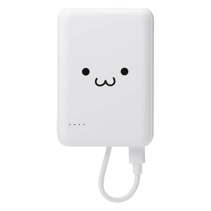 【お取り寄せ商品】モバイルバッテリー リチウムイオン電池 10000mAh USB-C ケーブル一体型 しろちゃん