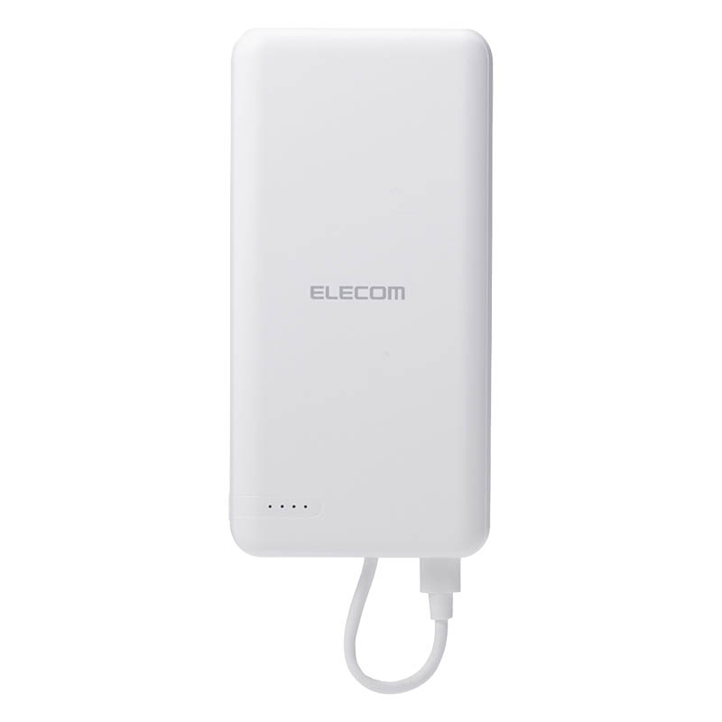 【お取り寄せ商品】モバイルバッテリー リチウムイオン電池 20000mAh USB-C ケーブル一体型 ホワイト