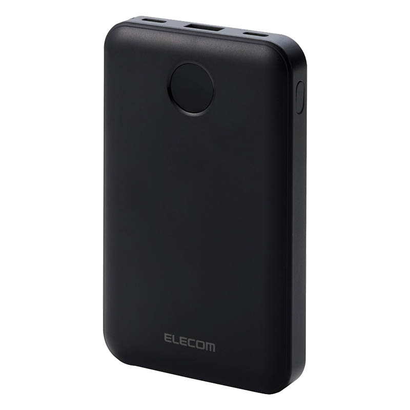 モバイルバッテリー リチウムイオン電池 残量表示 10000mAh USB-C×2 USB-A×1 ブラック