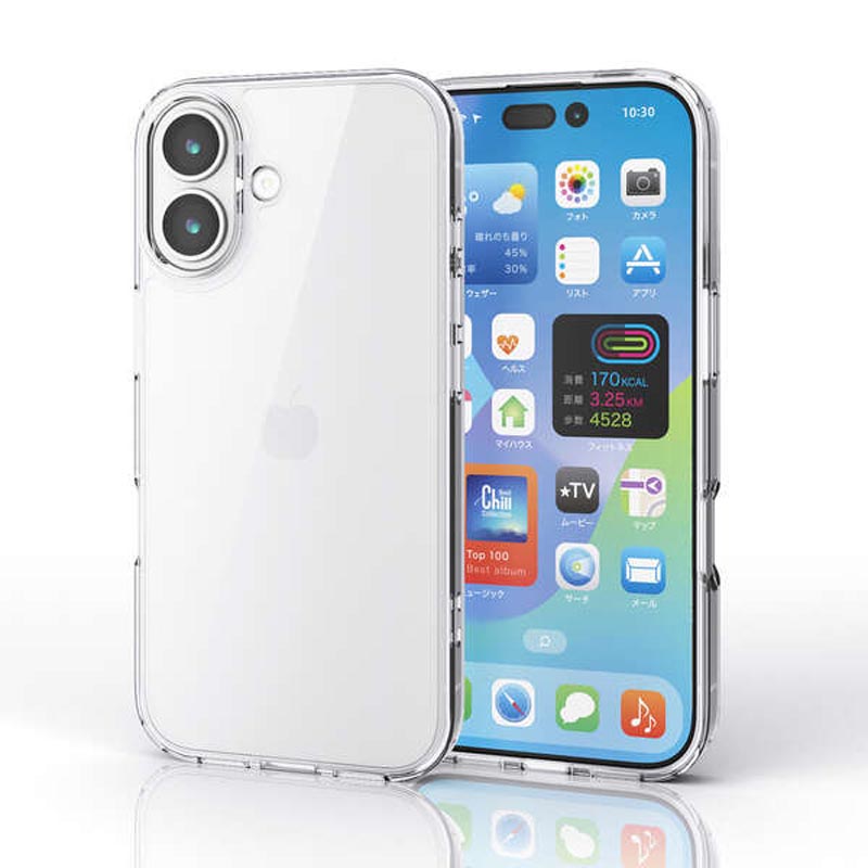 iPhone17 ハイブリッドケース メタルステッカー付 PM-A25AHVCKCR