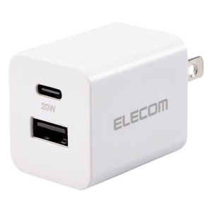 USB PD 20W AC充電器(C×1+A×1)