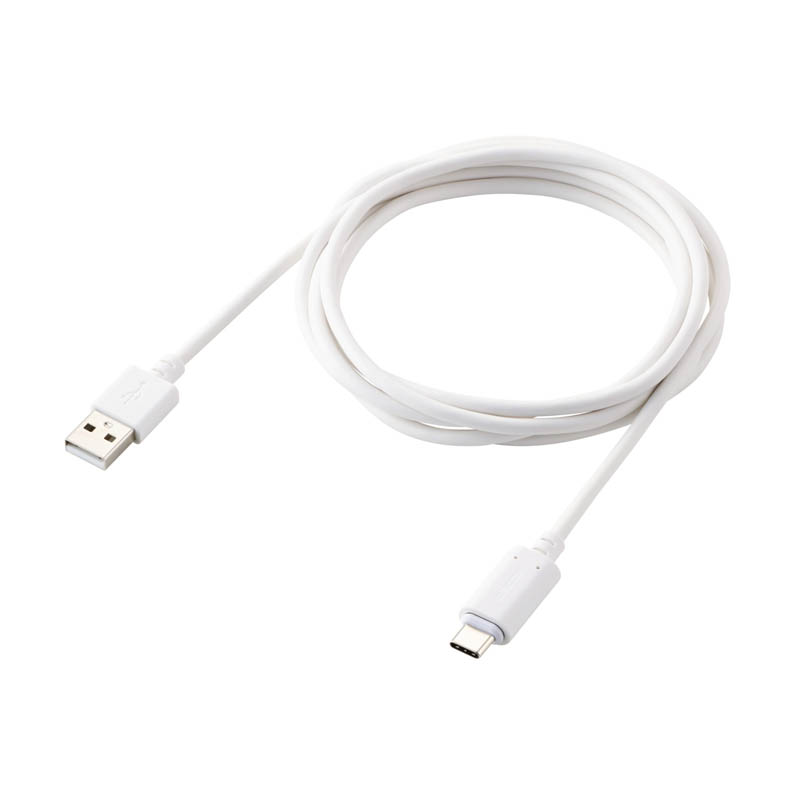 USB-A to USB Type-Cケーブル 着脱式 マグネット 最大15W ブレーカー搭載 2.0m ホワイト
