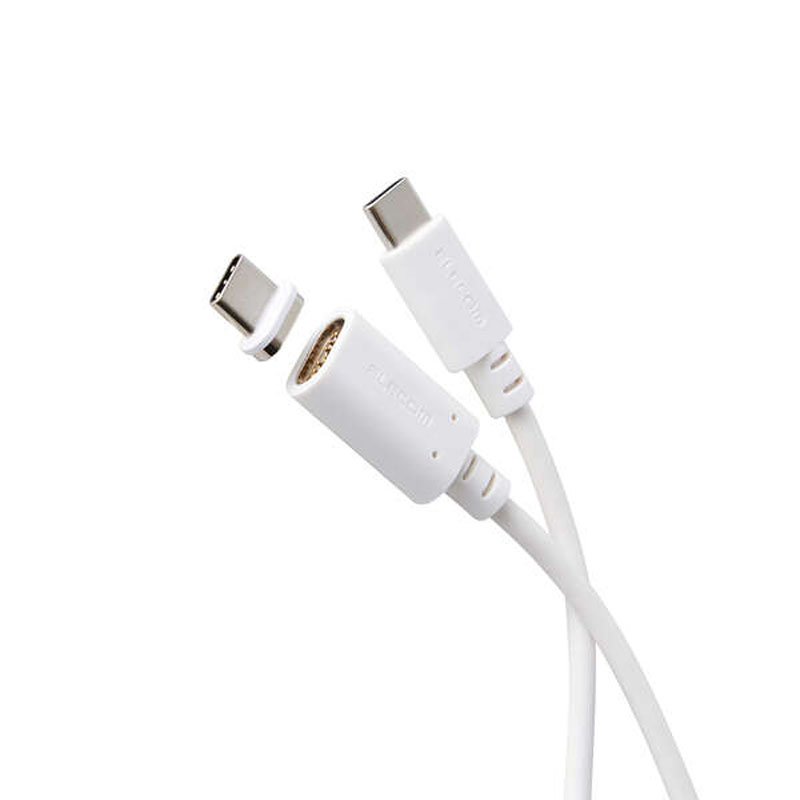 ピタッとマグネットケーブル(USB Type-C(TM) - USB Type-C｜60W)2.0m ホワイト