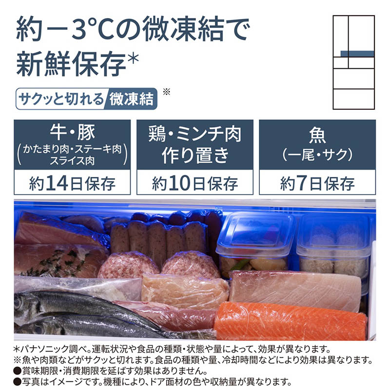 【お取り寄せ商品】490L 6ドア 冷蔵庫 フレンチドア(両開き) マットライトベージュ NR-F49EY2-C