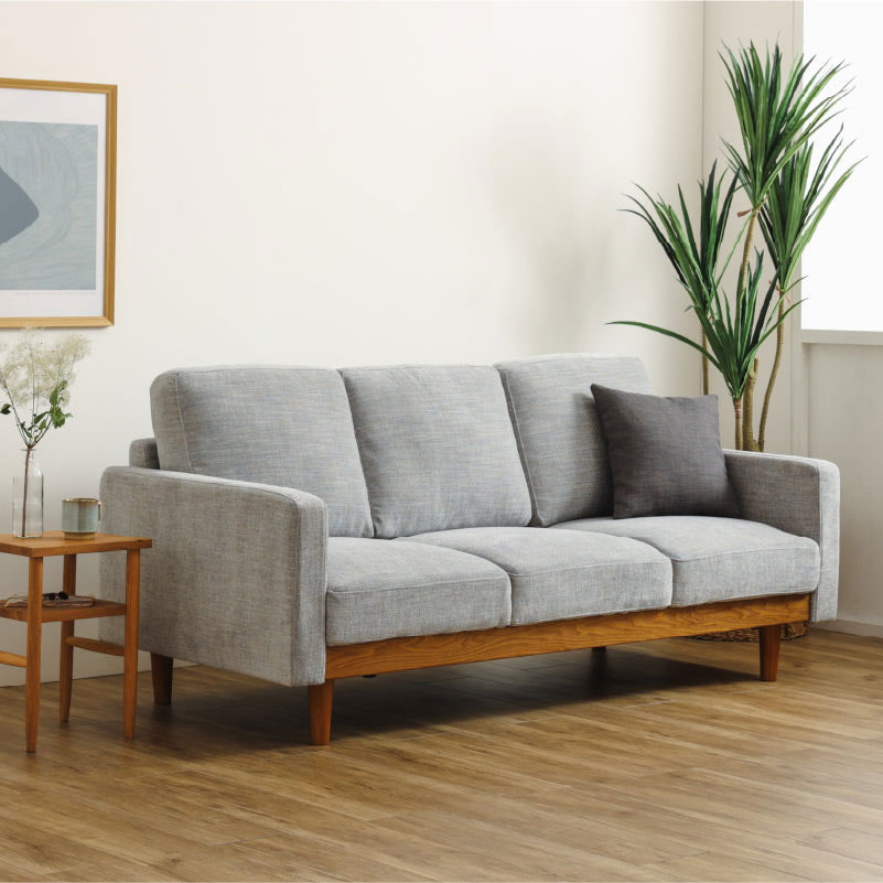 ■【関家具】3人掛けソファ シュリンプ ファブリック 幅180×奥行85×高さ80cm