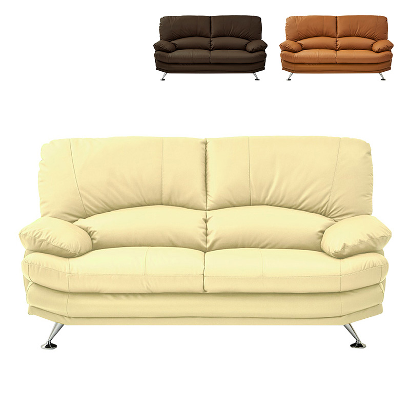 ■【関家具】2.5人掛けソファ スチール脚 本革 幅168×奥行92×高さ91cm