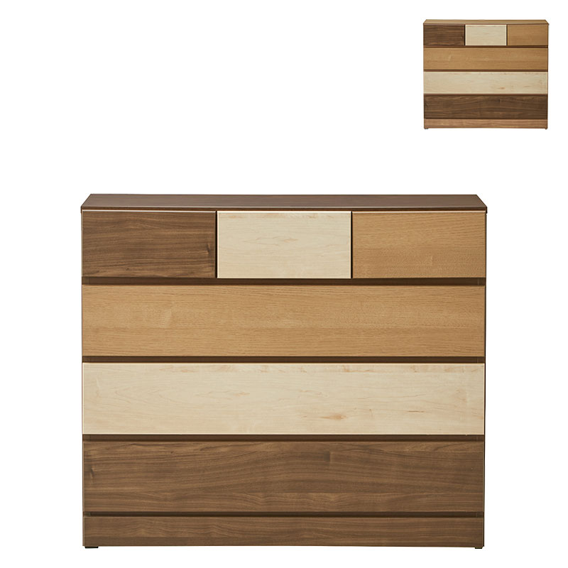 ■【関家具】チェスト 100cm幅4段 クラウドⅡ 幅100×奥行42×高さ84.4cm