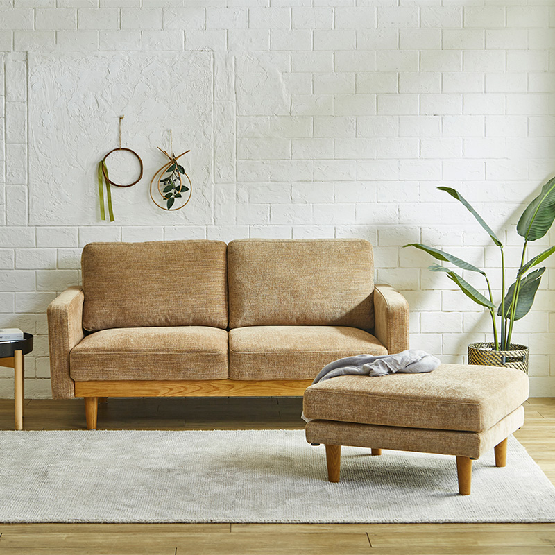 ■【関家具】スツール シュリンプ ファブリック 幅69×奥行69×高さ42cm