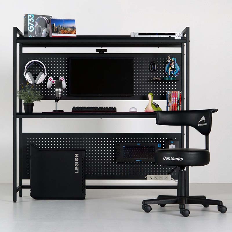 ■【関家具】ゲーミングラック セクターV3 W140×D40×H140cm Contieaks(コンティークス) ブラック