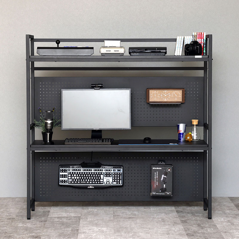 ■【関家具】ゲーミングラック セクターV3 W140×D40×H140cm Contieaks(コンティークス) ブラック