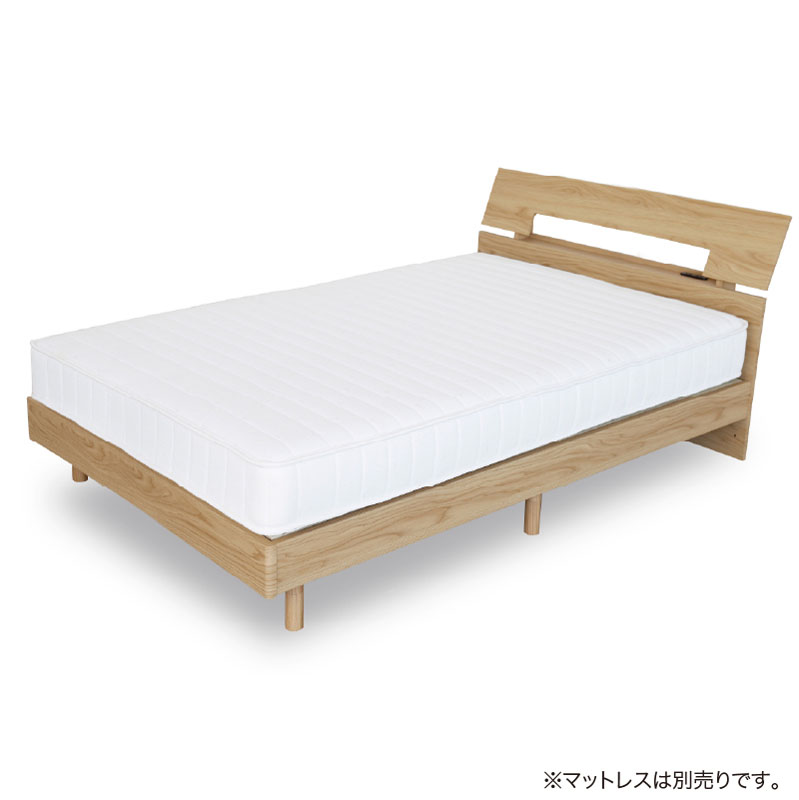 ■【関家具】ダブルベッド オセロット3 すのこ 宮付き 幅142×奥行207.1×高さ80cm