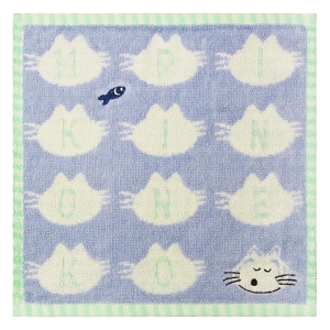 【お取り寄せ商品】11ぴきのねこ プチタオル アルファベット 25×25cm ブルー