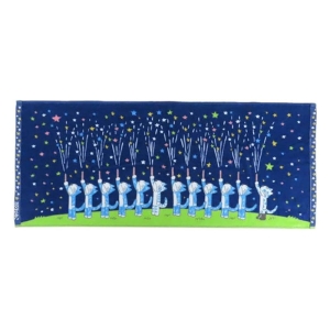 【お取り寄せ商品】11ぴきのねこ フェイスタオル 花火キラキラ 34×80cm ネイビー