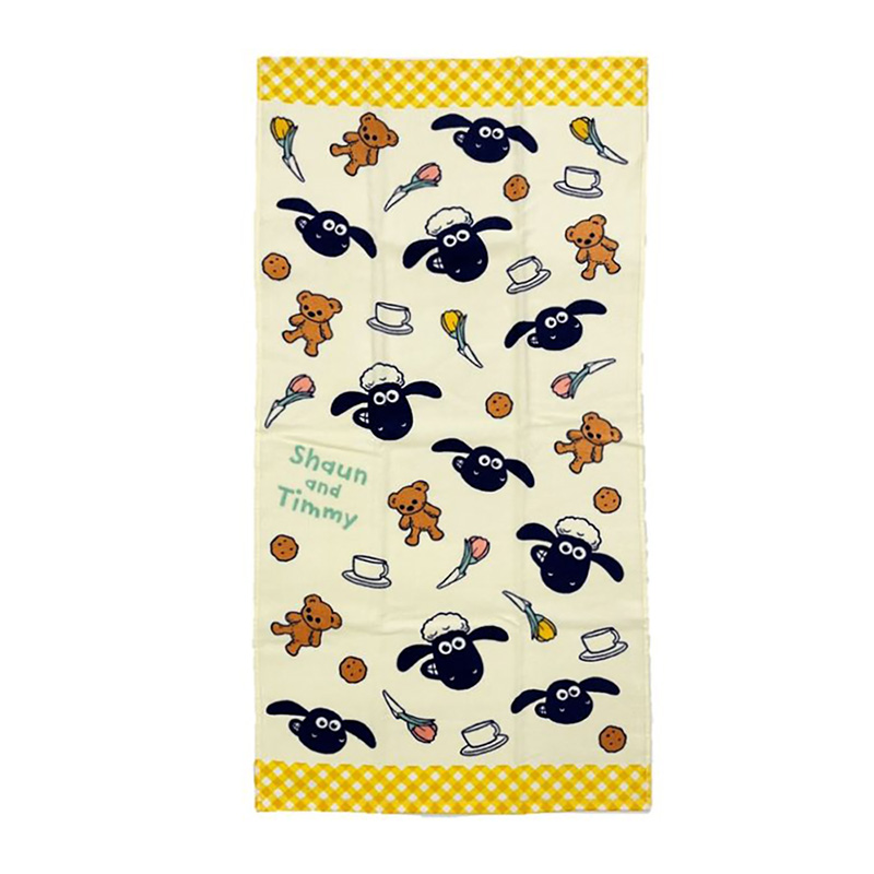 コンパクトバスタオル ひつじのショーン ポピーチェック 50×100cm