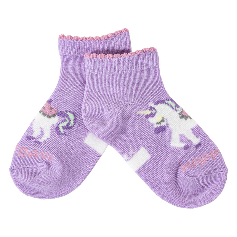 女児 SKIPKIDS 異柄 ユニコーン スニーカーソックス 15-20cm 3足組