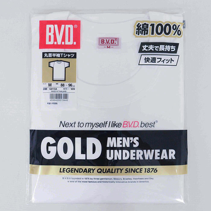 BVD 丸首半袖Tシャツ M ホワイト