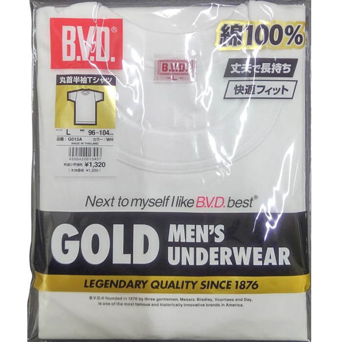 ＢＶＤ丸首半袖Ｔシャツ L ホワイト