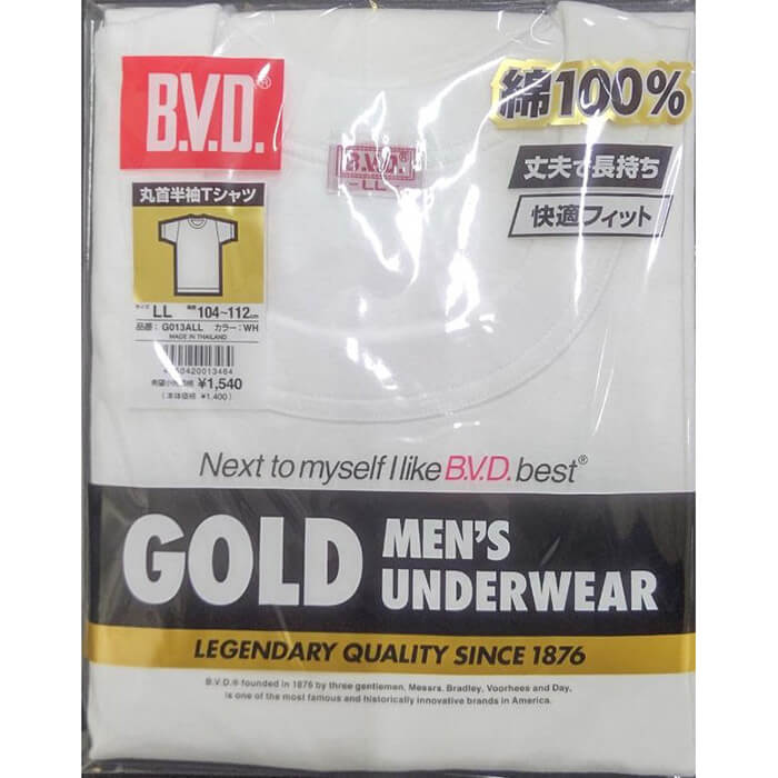 ＢＶＤ丸首半袖Ｔシャツ LL ホワイト