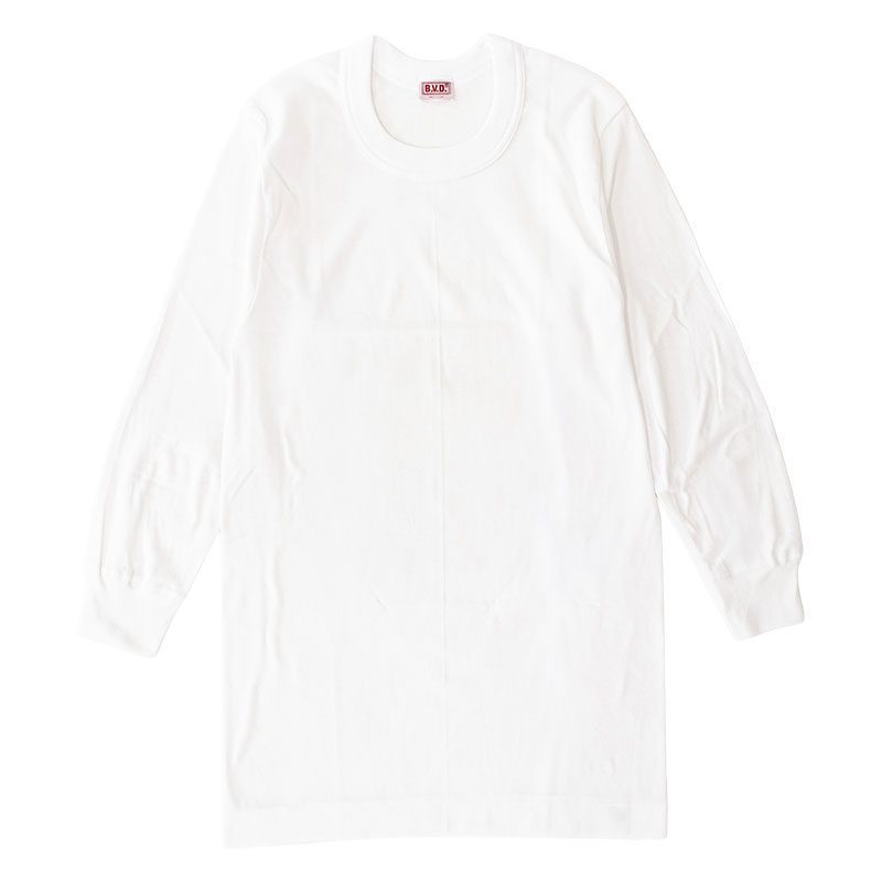 メンズ B.V.D. 九首八分袖Tシャツ ホワイト