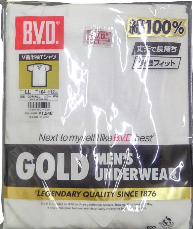 ＢＶＤＶ首半袖Ｔシャツ LL ホワイト