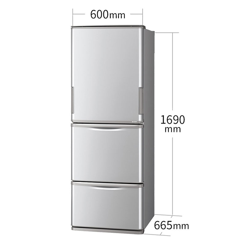 【お取り寄せ商品】350L 冷蔵庫 SJ-W358KS マットシルバー