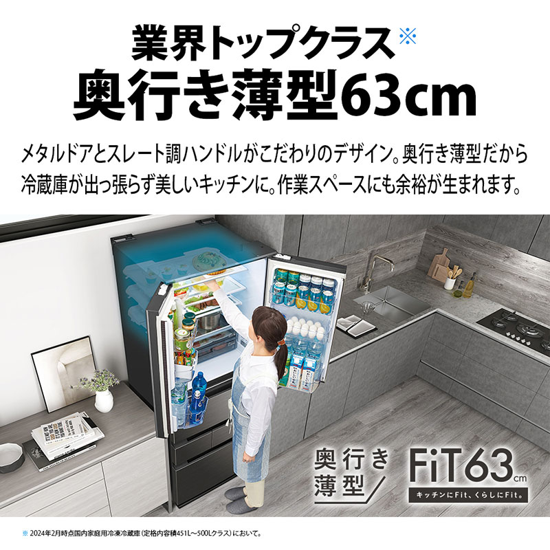 【お取り寄せ商品】457L 5ドア冷蔵庫 SJ-MW46MW ラスティックホワイト