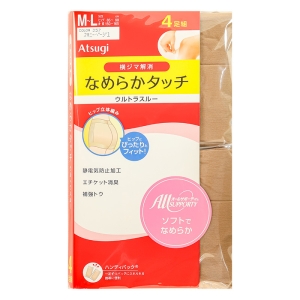 なめらかタッチ ウルトラスルー パンティストッキング 4足組 スキニーベージュ M-L