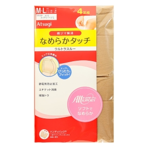 なめらかタッチ ウルトラスルー パンティストッキング 4足組 ヌーディーベージュ M-L