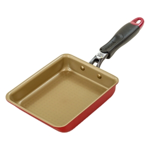 evercook(エバークック)ガス・IH対応 玉子焼きフライパン 13×18cm レッド EIFP13RD3