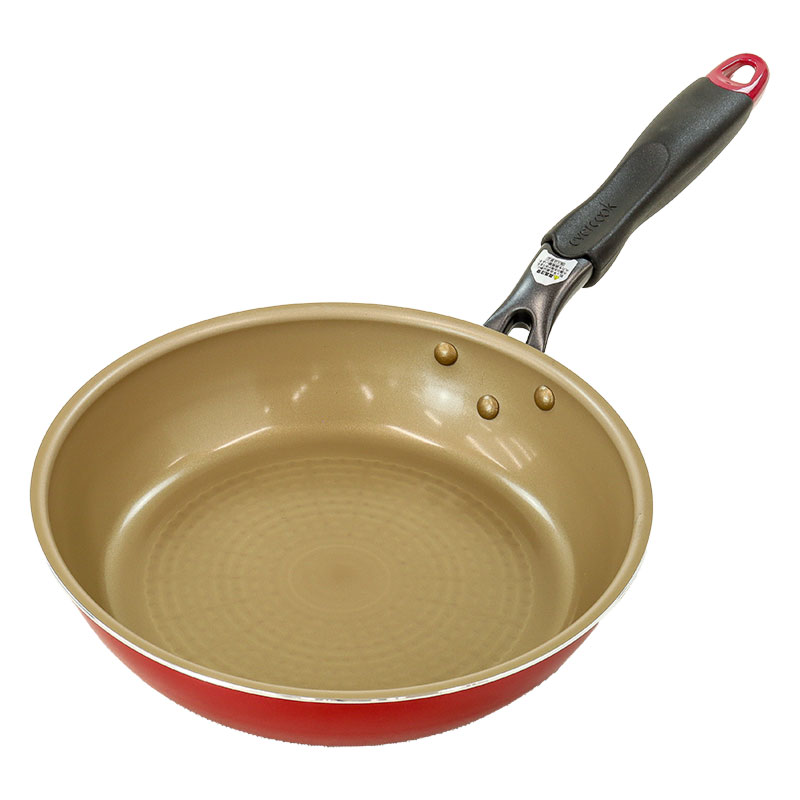evercook(エバークック)ガス・IH対応 フライパン 24cm レッド EIFP24RD3