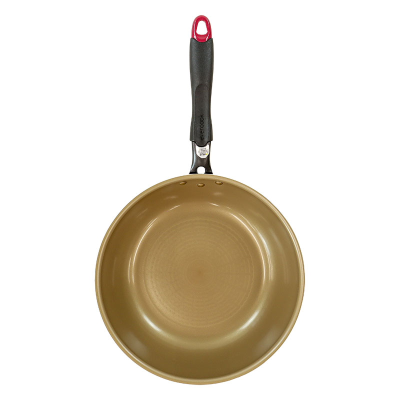 evercook(エバークック)ガス・IH対応 フライパン 28cm 深型 レッド EIDP28RD3