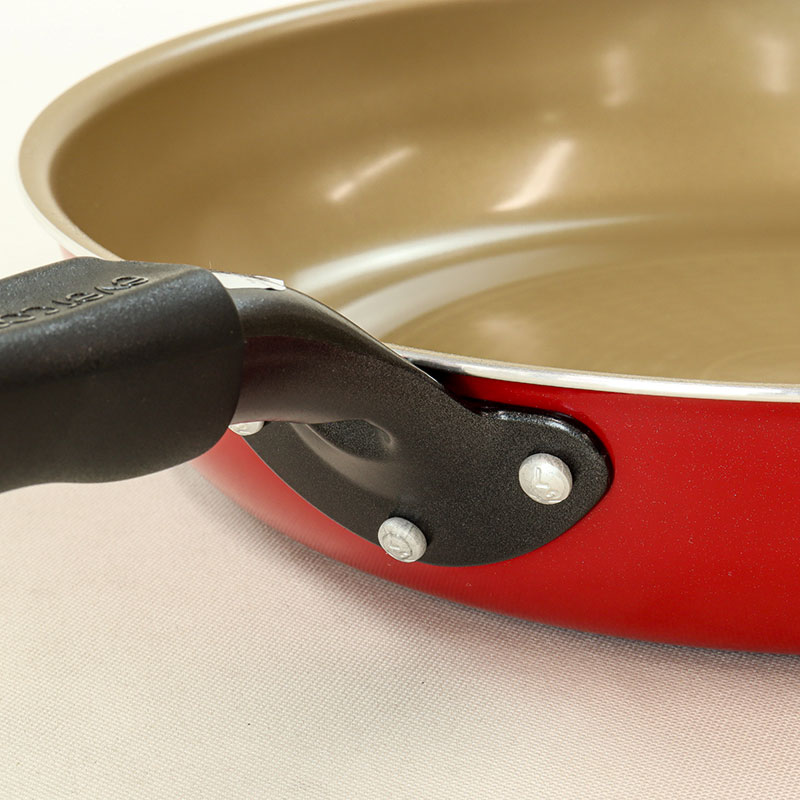 evercook(エバークック)ガス・IH対応 フライパン 28cm 深型 レッド EIDP28RD3