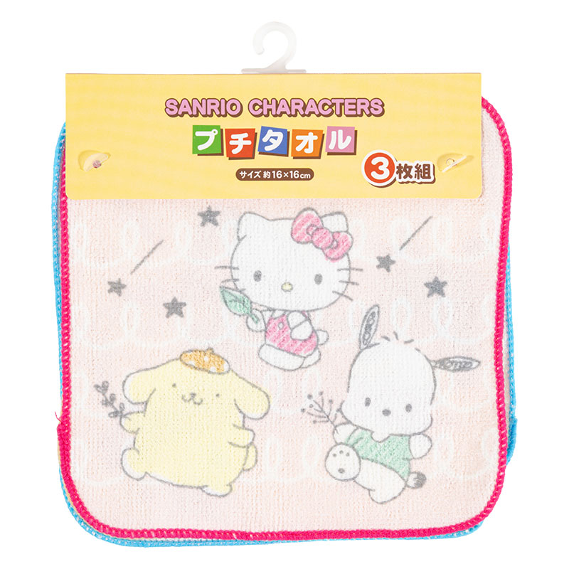プチタオル 16×16cm サンリオキャラクターズ 3枚組