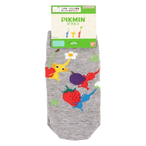 キッズ スニーカー丈ソックス ピクミン グレー 15-20cm