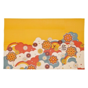 クッションレジャーシート 1人用 90×60cm レトロフラワー