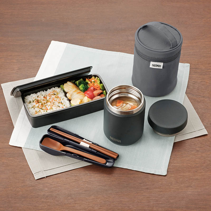 真空断熱スープジャー 500ml ブラック(BK) JED-500