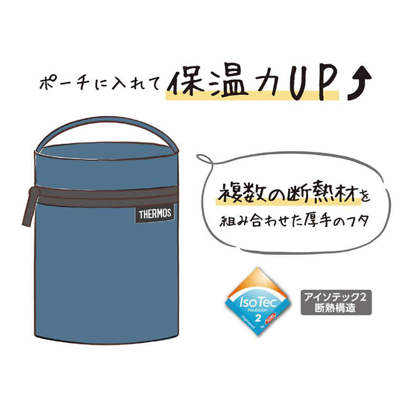 スープジャーポーチ 250-400ml用 ブルー(BL) RES-003