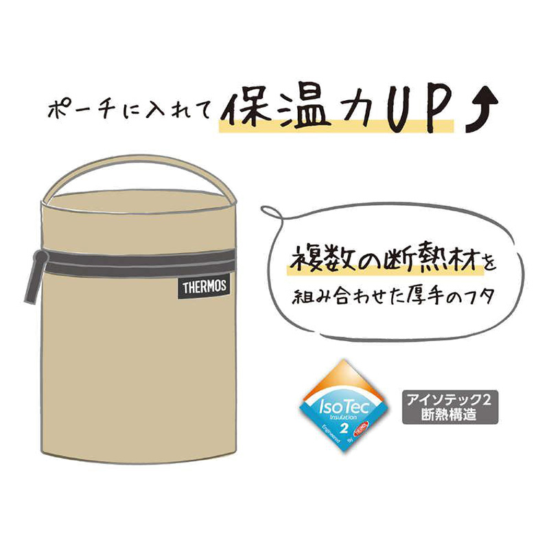 スープジャーポーチ 250-400ml用 サンドベージュ(SDBE) RES-003