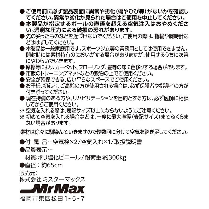 ノンバーストバランスボール 65cm パープル