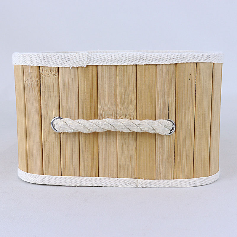 竹製バスケット クォーター 約W19×D26×H12cm