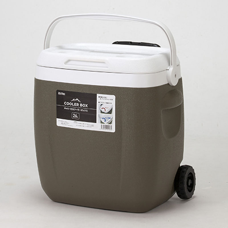 キャリー付きクーラーボックス カーキ 26L