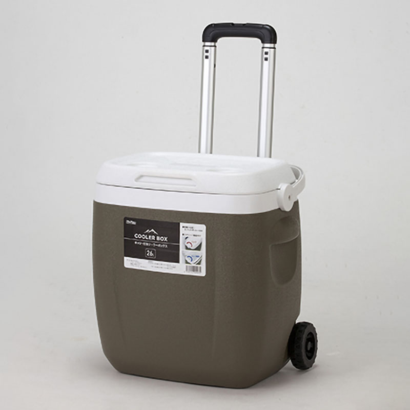 キャリー付きクーラーボックス カーキ 26L