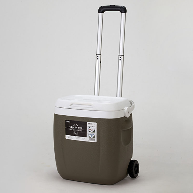 キャリー付きクーラーボックス カーキ 26L