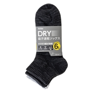 DRY 靴下ショート 6Ｐ アソート 25-27