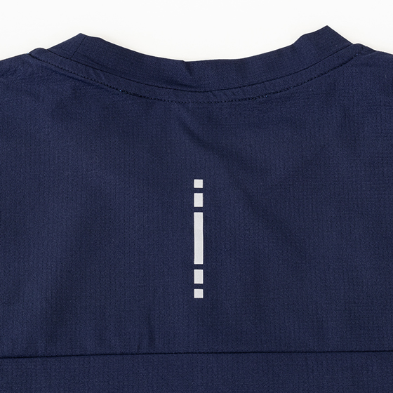 メンズ ドットメッシュ長袖Tシャツ ネイビー