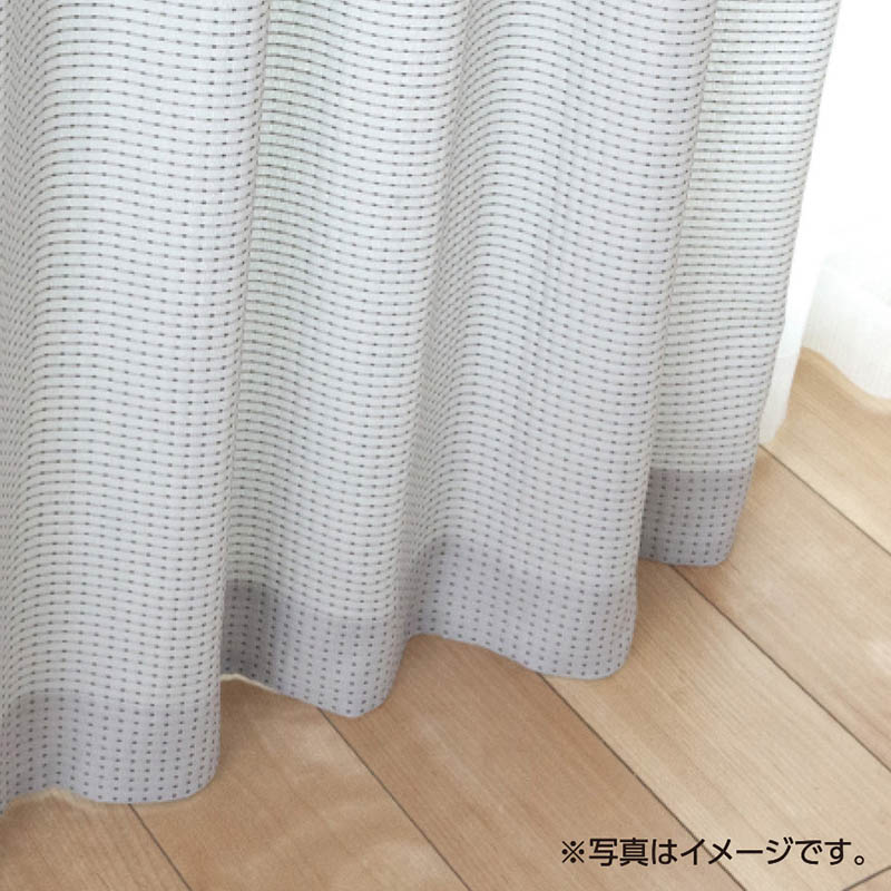 カーテン4枚組 100×220cm ドット グレー
