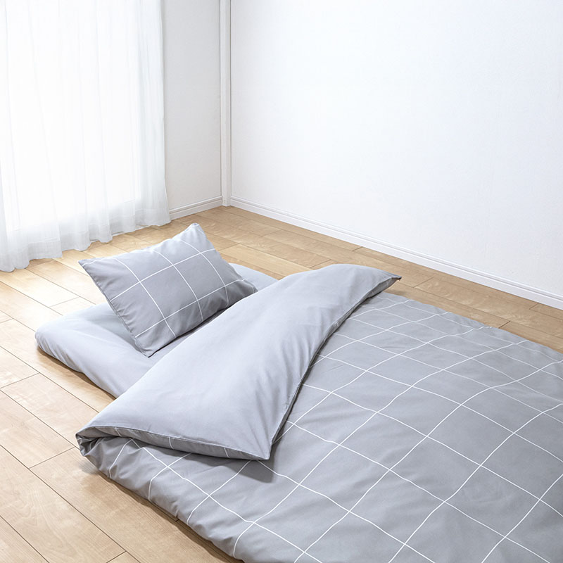 寝具6点セット スクエアグレーベージュ シングル