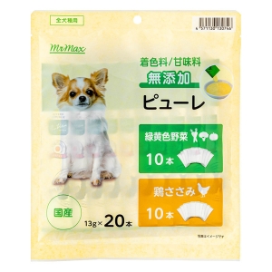全犬種用鶏ささみ&緑黄色野菜ピューレ 13g×20本