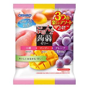 ぷるんと蒟蒻ゼリー パウチ 大袋 20g×24個 白桃+マンゴー+グレープ
