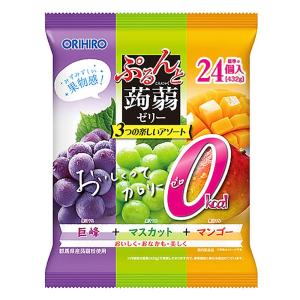 ぷるんと蒟蒻ゼリー パウチ 大袋 18g×24個 カロリーゼロ 巨峰+マスカット+マンゴー 432g